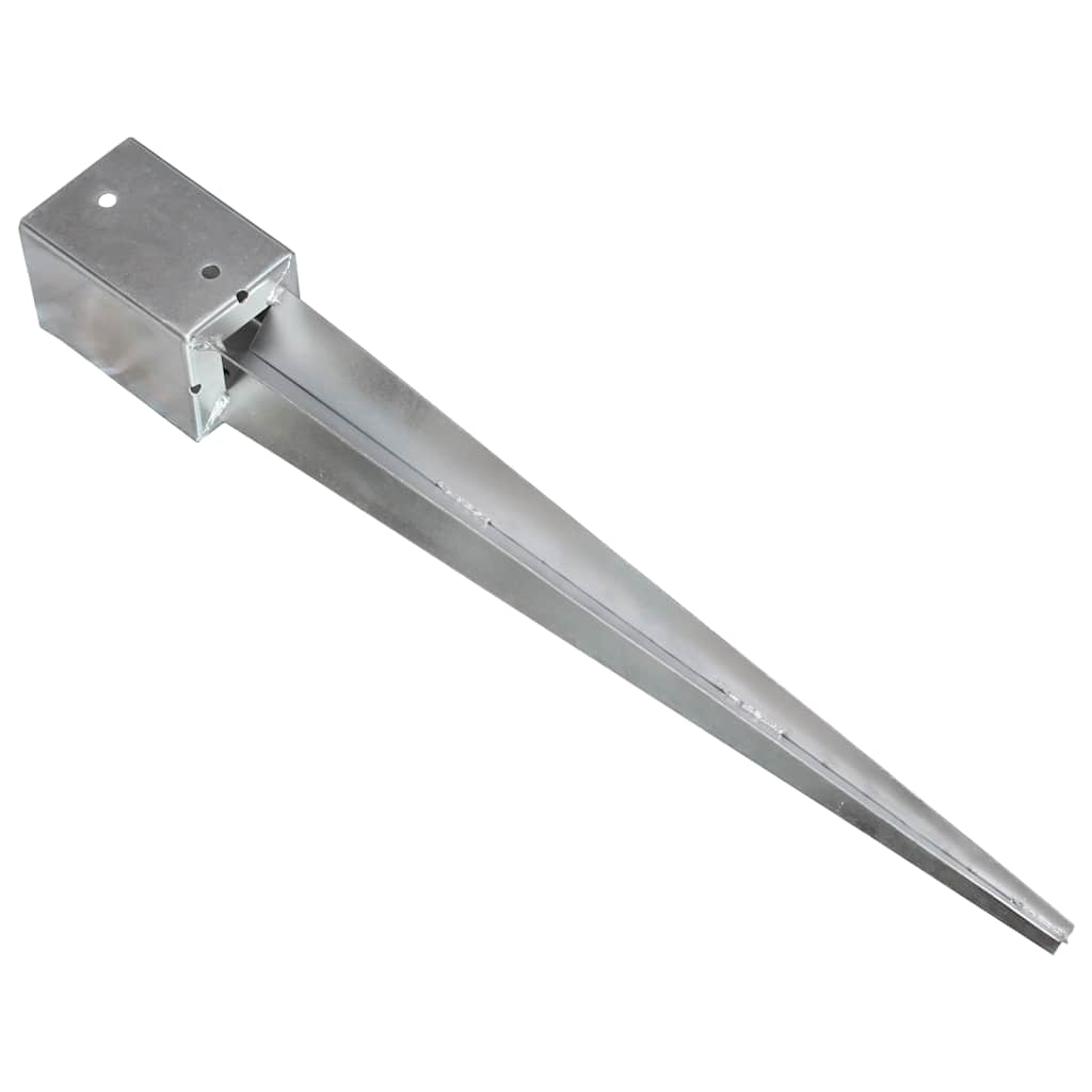 jordpløkker 6 stk. 9 x 9 x 75 cm galvaniseret stål sølvfarvet