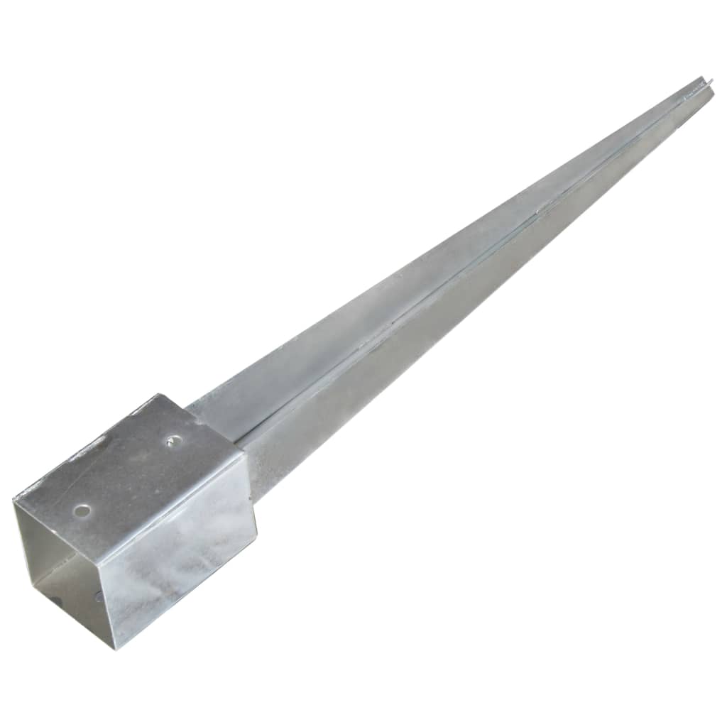 jordpløkker 6 stk. 9 x 9 x 75 cm galvaniseret stål sølvfarvet