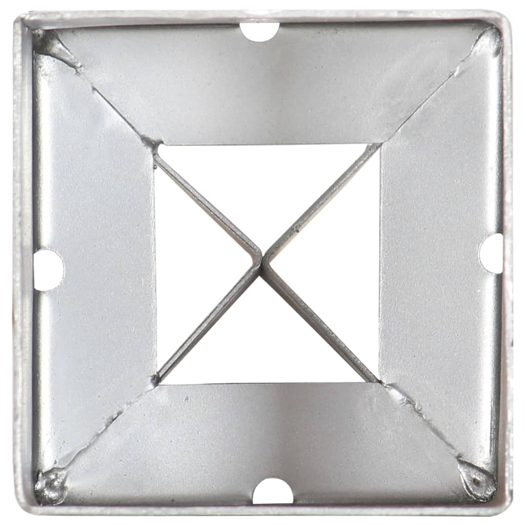 jordpløkker 6 stk. 9 x 9 x 75 cm galvaniseret stål sølvfarvet