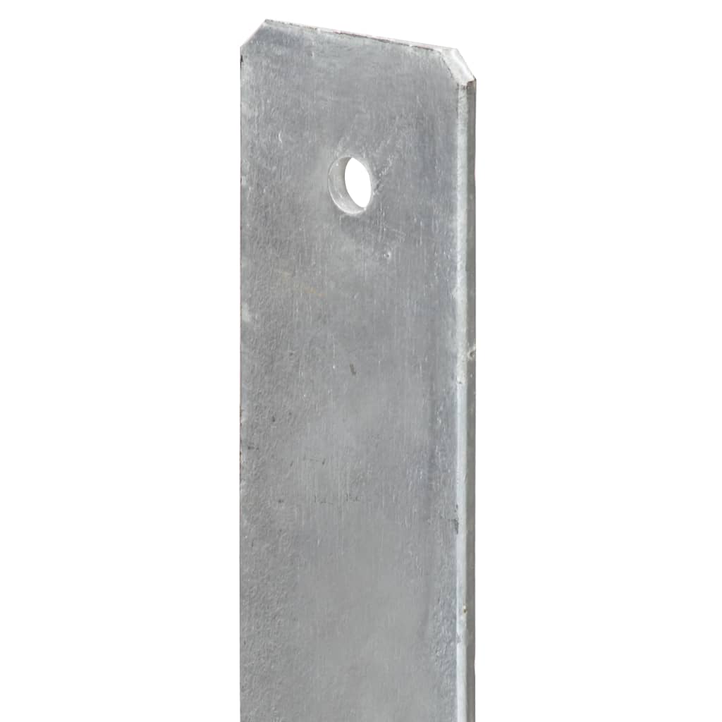 hegnspløkker 6 stk. 7x6x60 cm galvaniseret stål sølvfarvet
