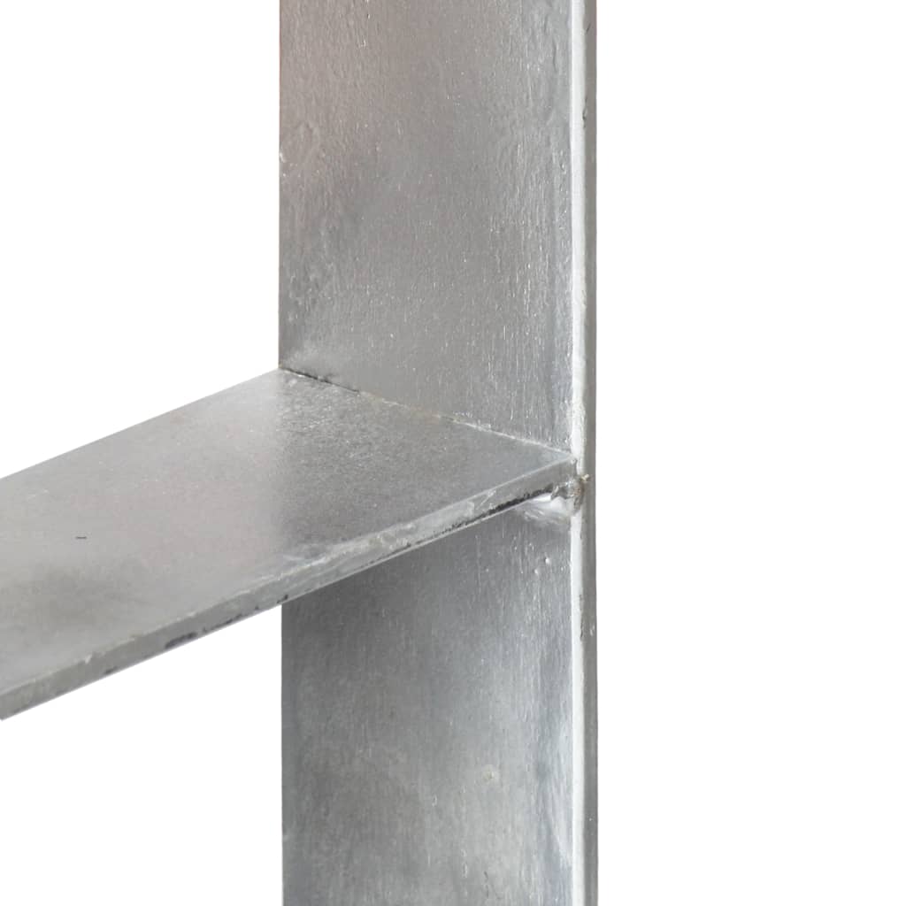 hegnspløkker 6 stk. 7x6x60 cm galvaniseret stål sølvfarvet