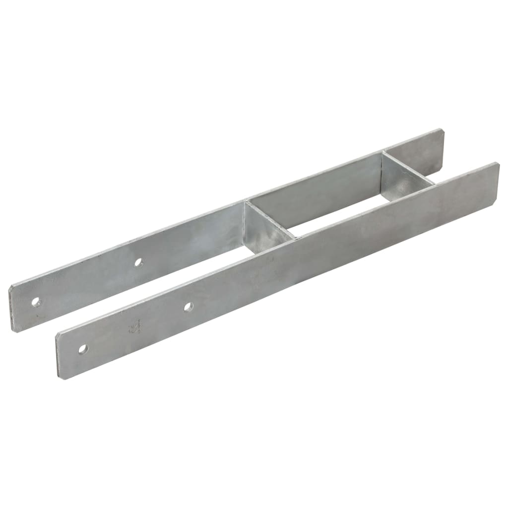 hegnspløkker 6 stk. 9x6x60 cm galvaniseret stål sølvfarvet
