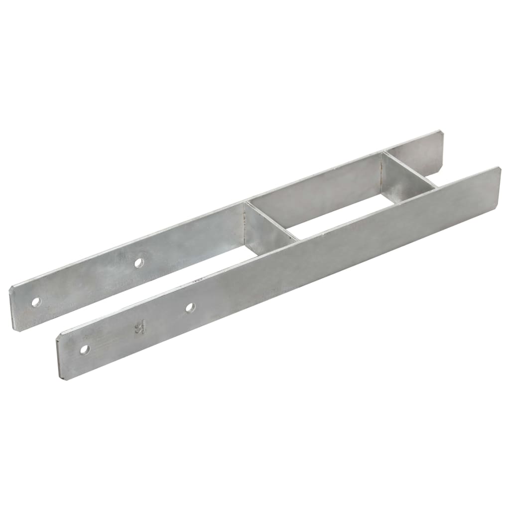 hegnspløkker 6 stk. 10x6x60 cm galvaniseret stål sølvfarvet