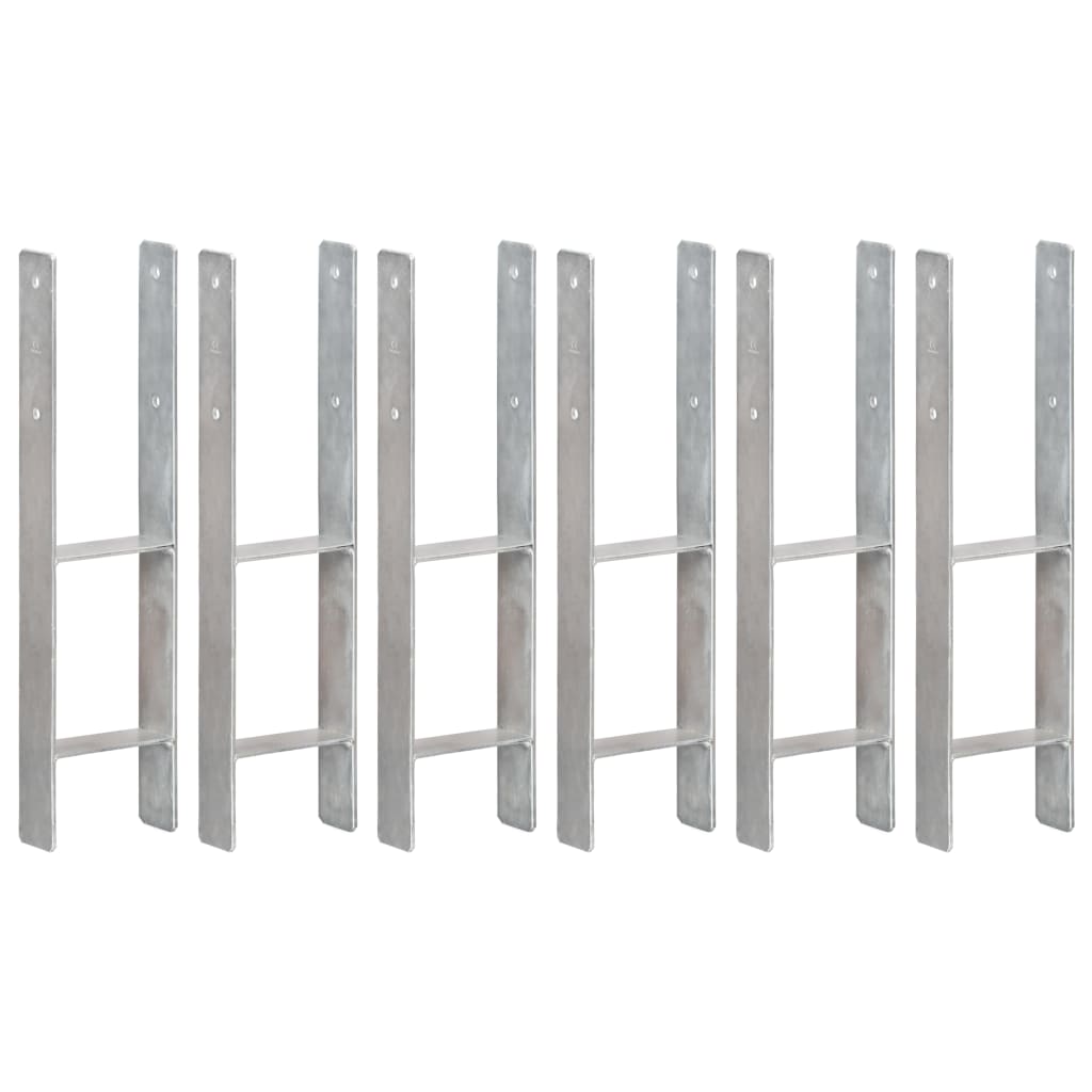 hegnspløkker 6 stk. 14x6x60 cm galvaniseret stål sølvfarvet