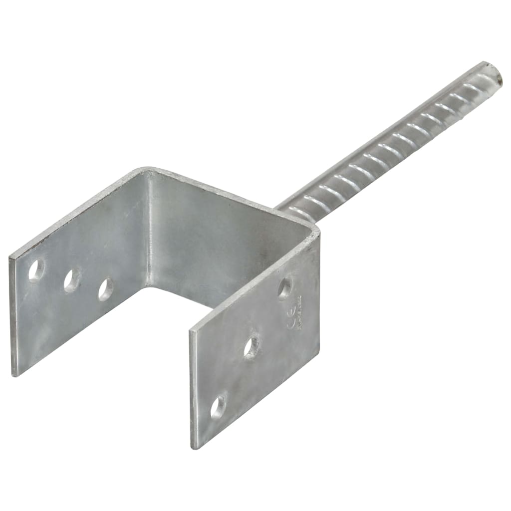hegnspløkker 6 stk. 9x6x30 cm galvaniseret stål sølvfarvet