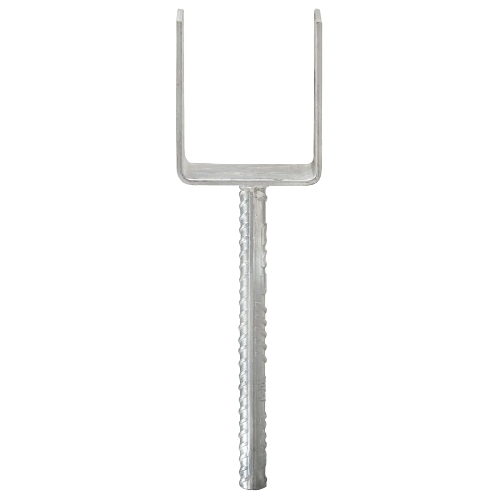 hegnspløkker 6 stk. 9x6x30 cm galvaniseret stål sølvfarvet