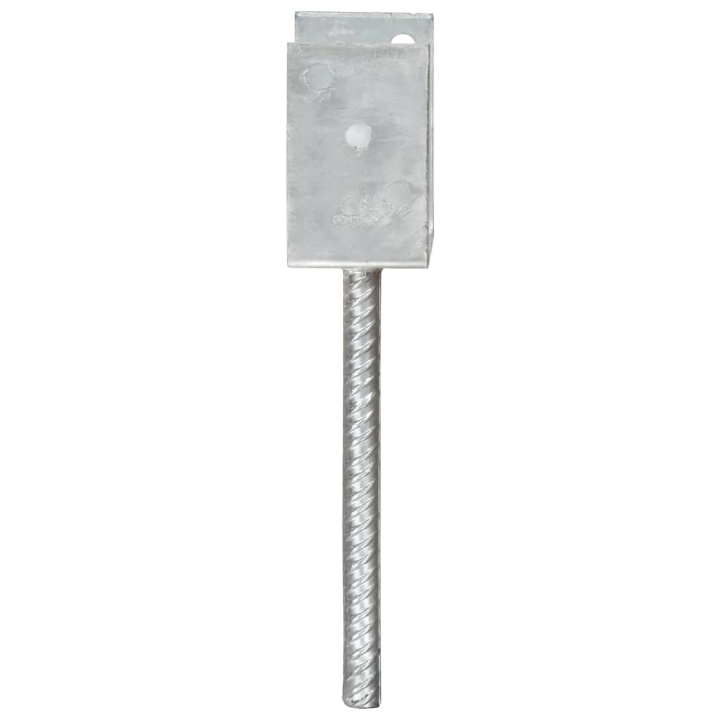 hegnspløkker 6 stk. 9x6x30 cm galvaniseret stål sølvfarvet