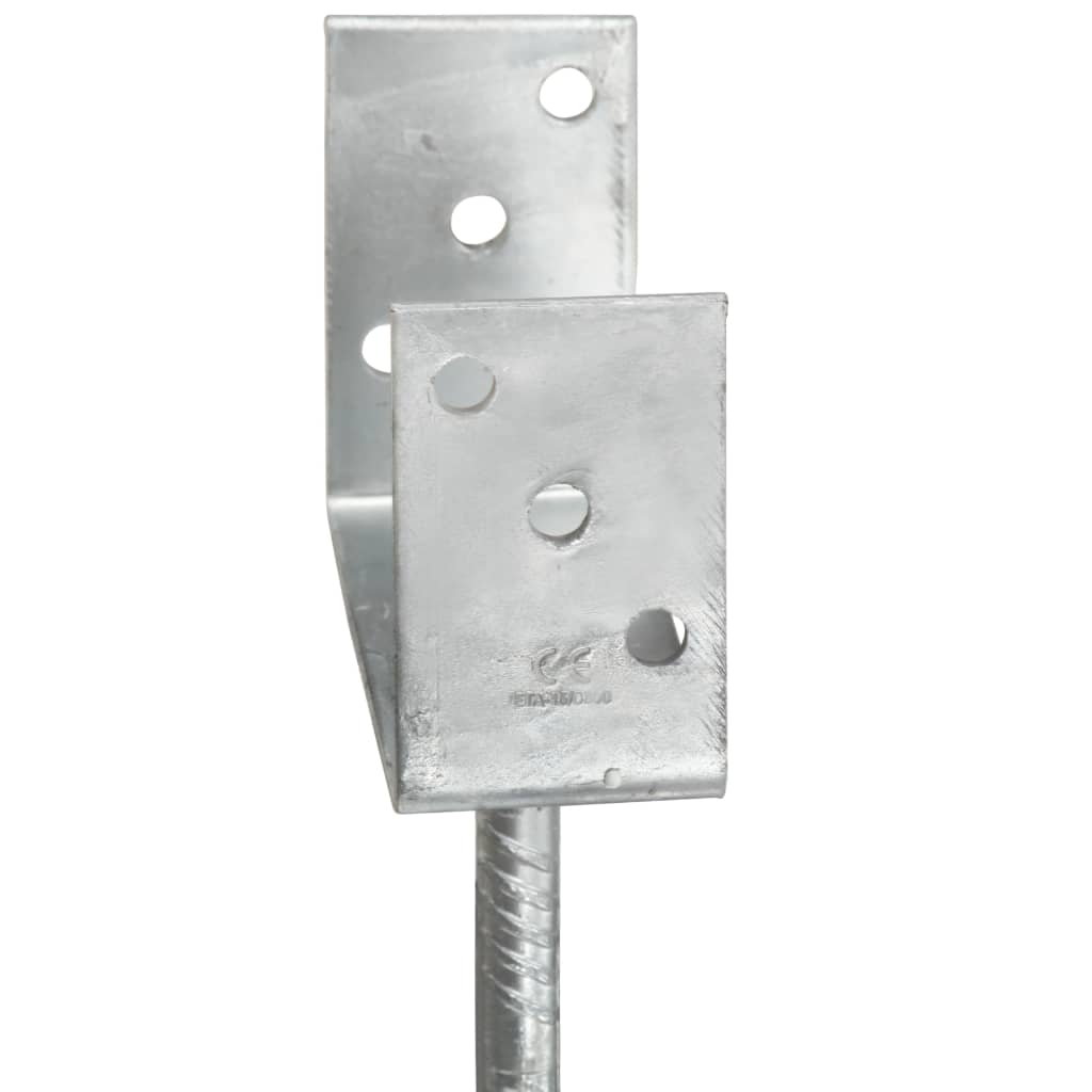hegnspløkker 6 stk. 9x6x30 cm galvaniseret stål sølvfarvet
