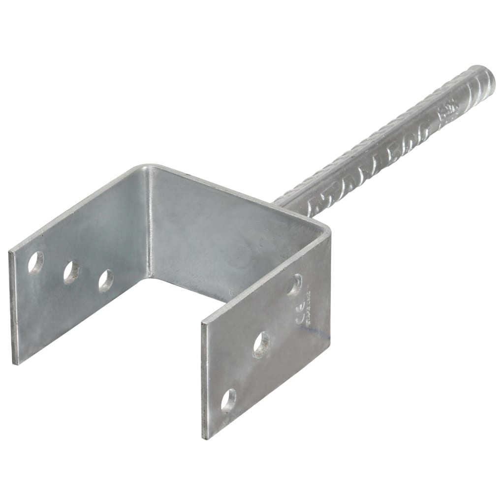 hegnspløkker 6 stk. 10x6x30 cm galvaniseret stål sølvfarvet