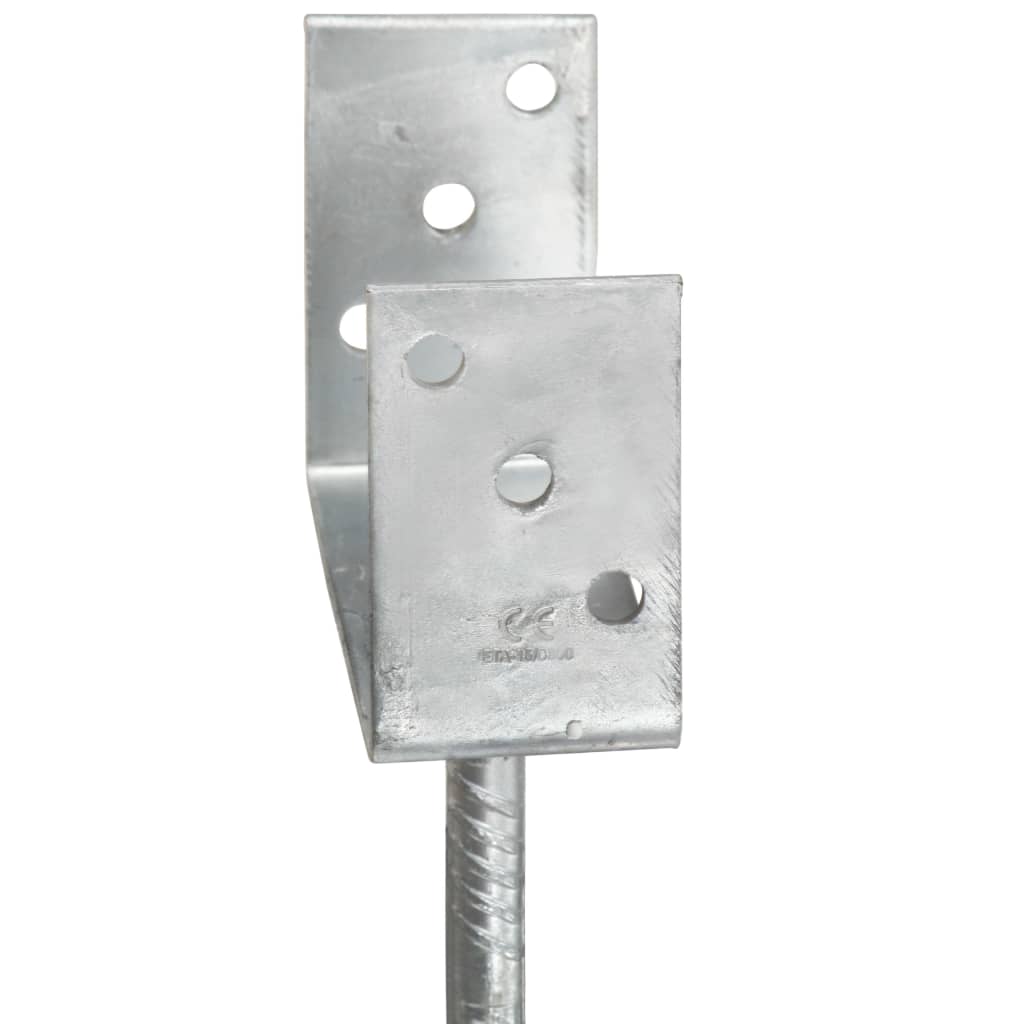 hegnspløkker 6 stk. 12x6x30 cm galvaniseret stål sølvfarvet