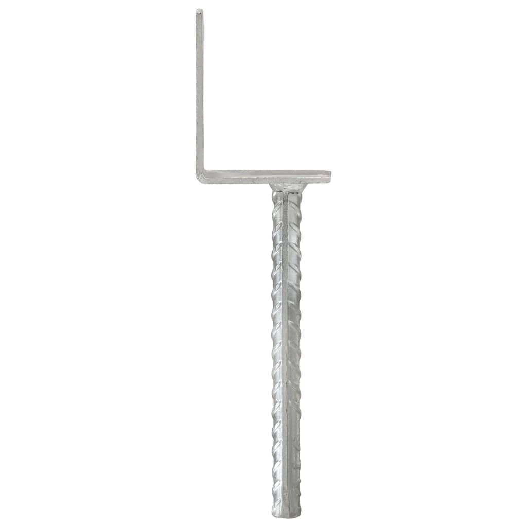 hegnspløkker 6 stk. 8x6x30 cm galvaniseret stål sølvfarvet