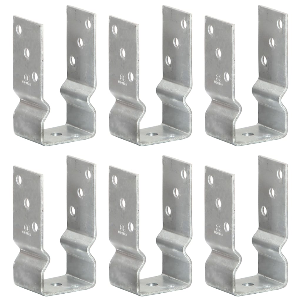 jordankre 6 stk. 7x6x15 cm galvaniseret stål sølvfarvet