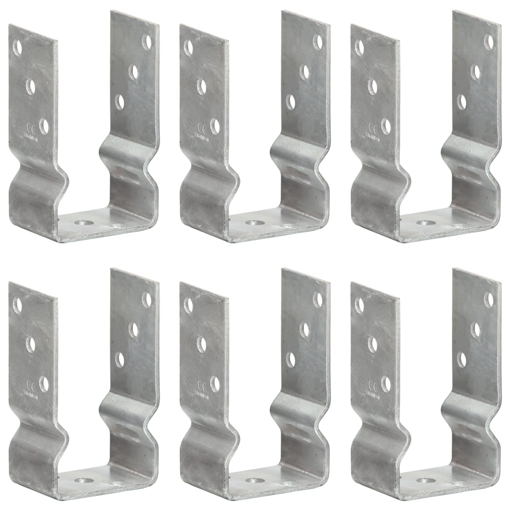 jordankre 6 stk. 8x6x15 cm galvaniseret stål sølvfarvet