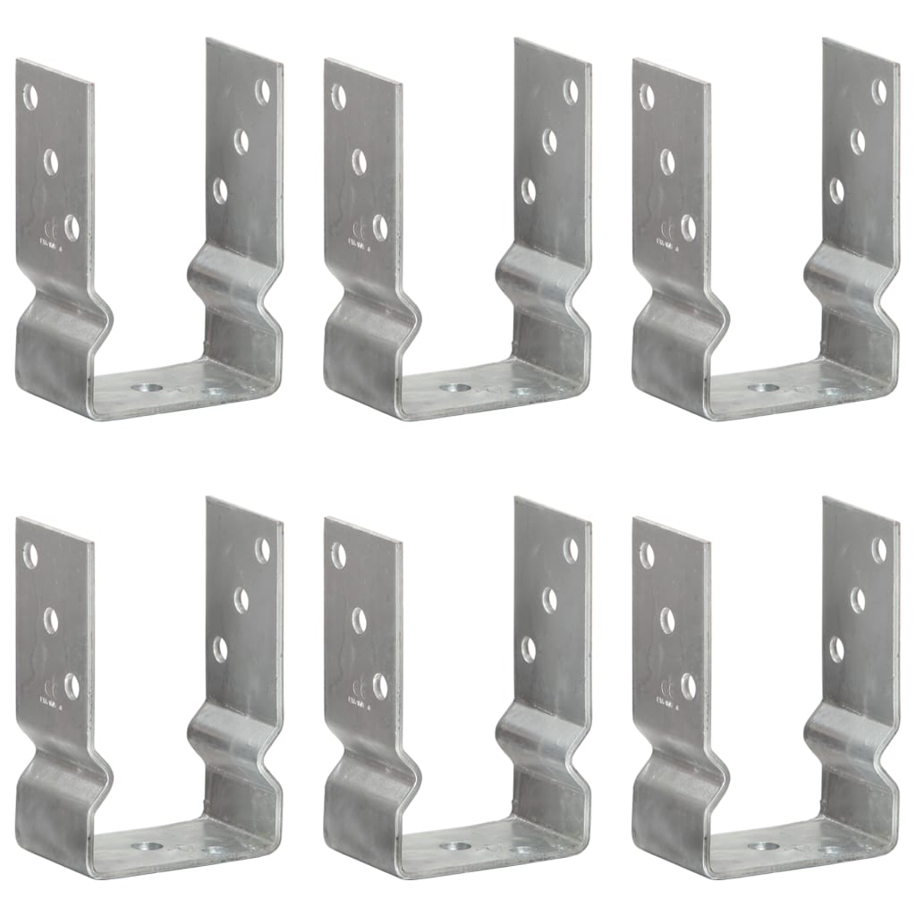 jordankre 6 stk. 9x6x15 cm galvaniseret stål sølvfarvet