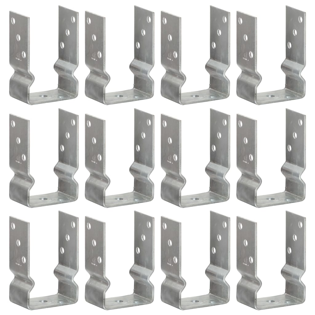 jordankre 12 stk. 9x6x15 cm galvaniseret stål sølvfarvet