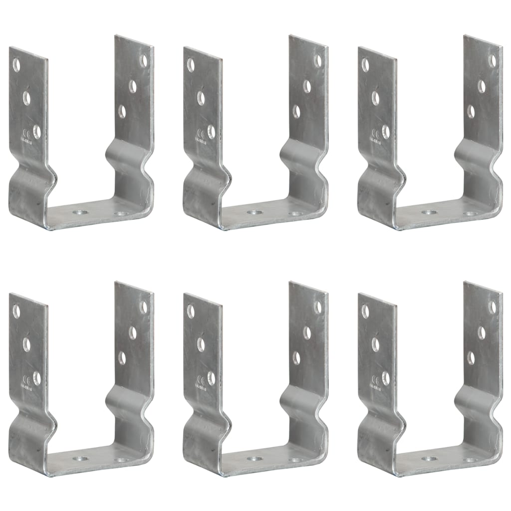 jordankre 6 stk. 10x6x15 cm galvaniseret stål sølvfarvet