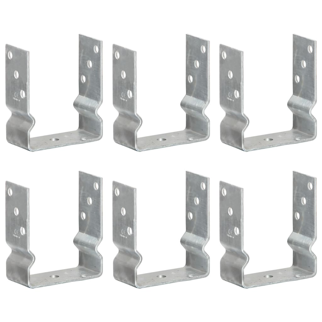 jordankre 6 stk. 12x6x15 cm galvaniseret stål sølvfarvet