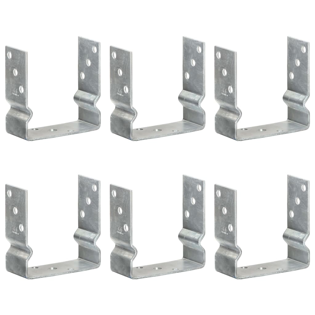 jordankre 6 stk. 14x6x15 cm galvaniseret stål sølvfarvet