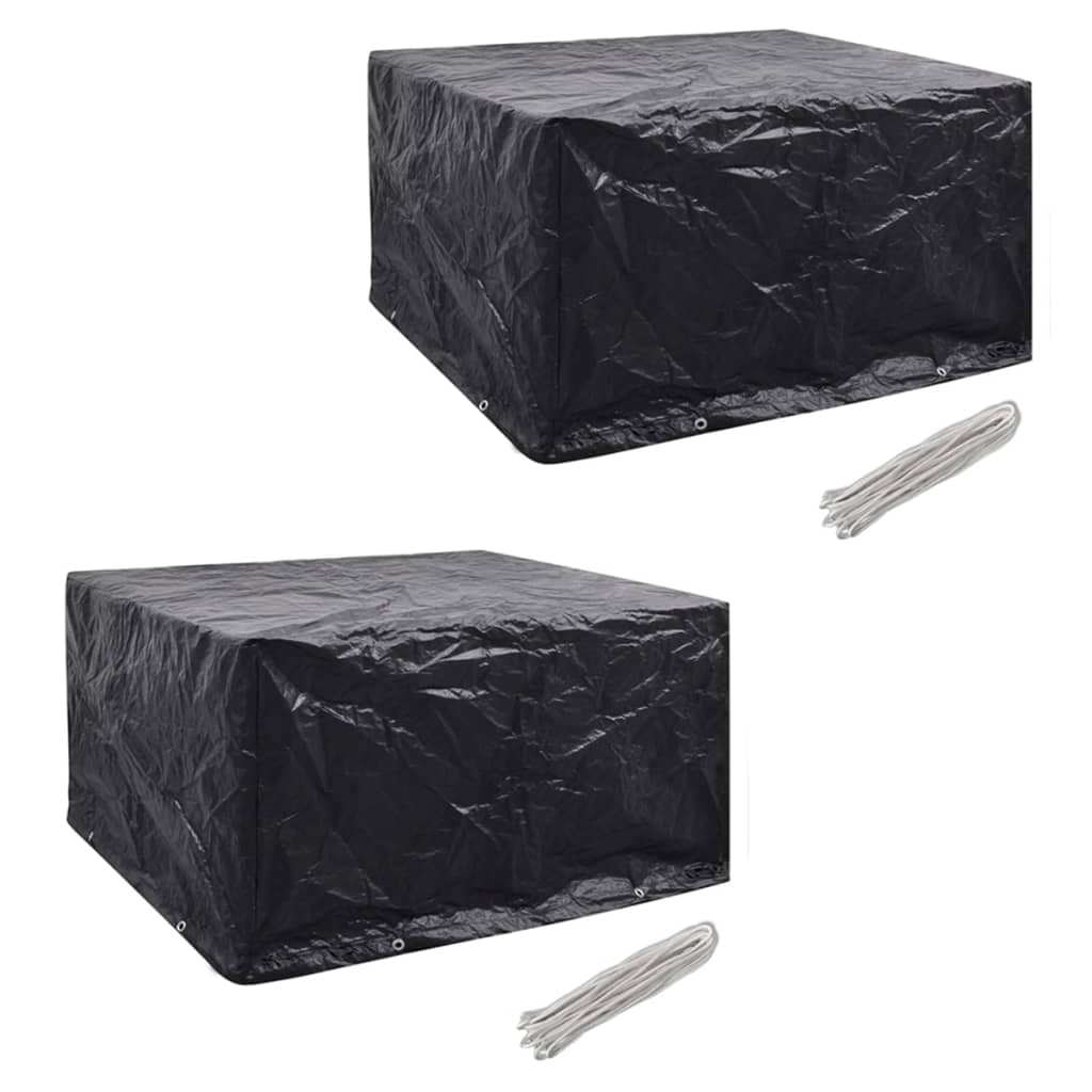 møbelovertræk 2 stk. 6 pers. polyrattansæt 8 huller 172x113 cm