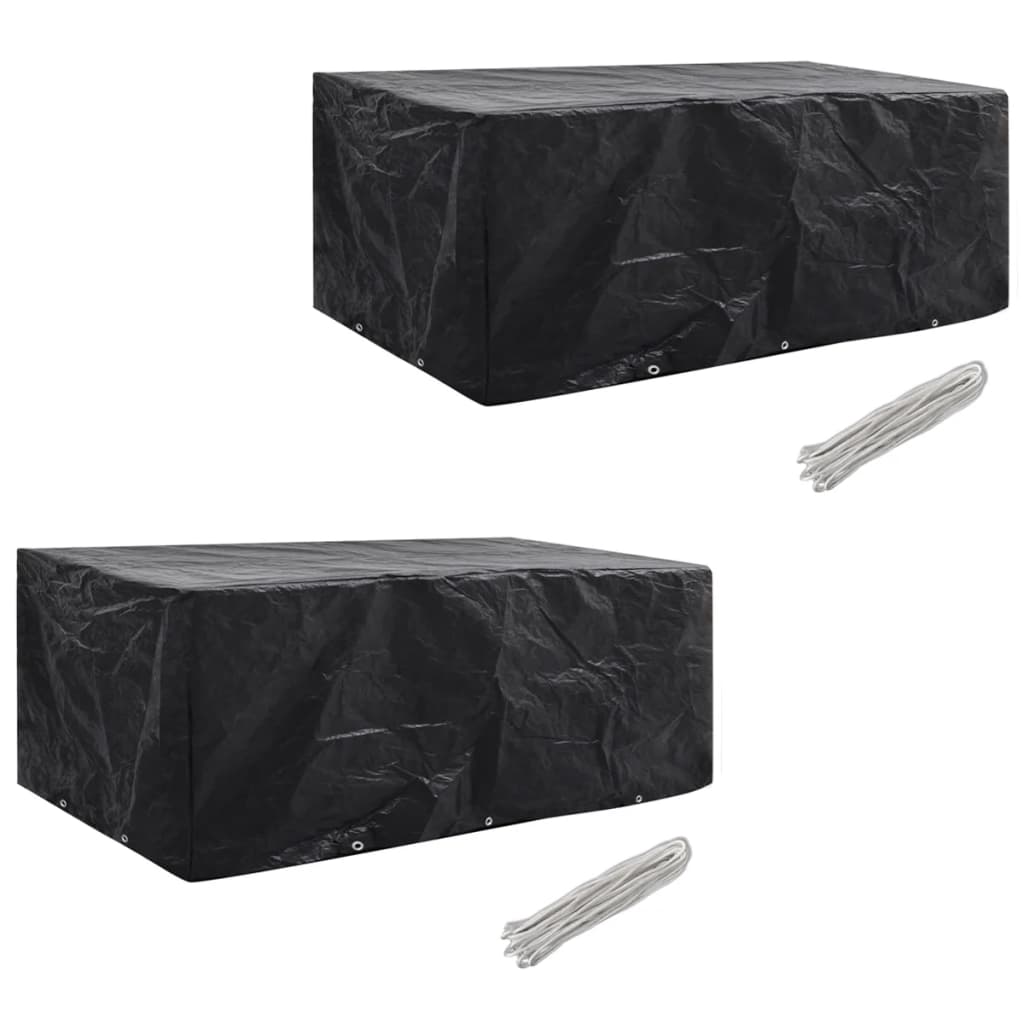 havemøbelovertræk 2 stk. 8-pers. sæt 10 snørehuller 229x113 cm