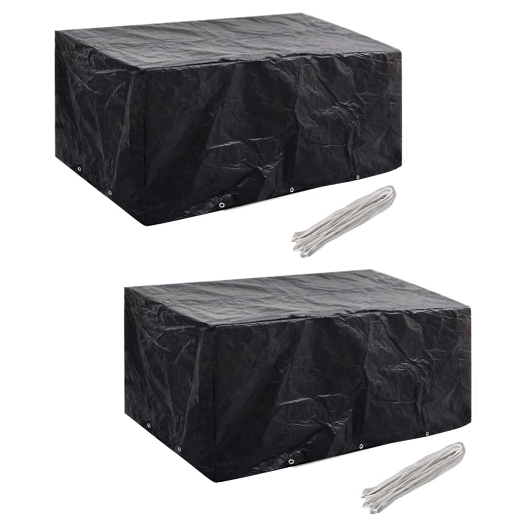 havemøbelovertræk 2 stk. 6-pers. sæt 10 snørehuller 240x140 cm