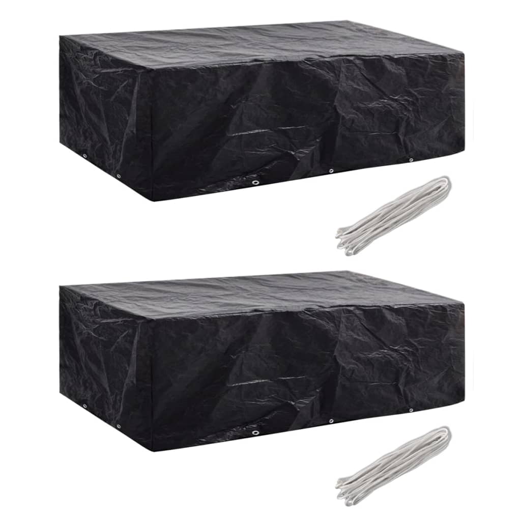 havemøbelovertræk 2 stk. 8-pers. sæt 10 snørehuller 300x140 cm
