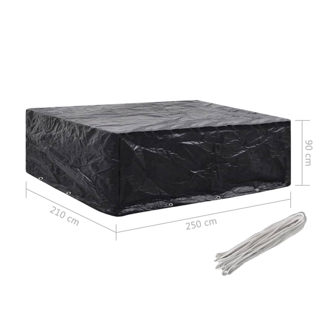 havemøbelovertræk 2 stk. 8 snørehuller 250x210x90 cm