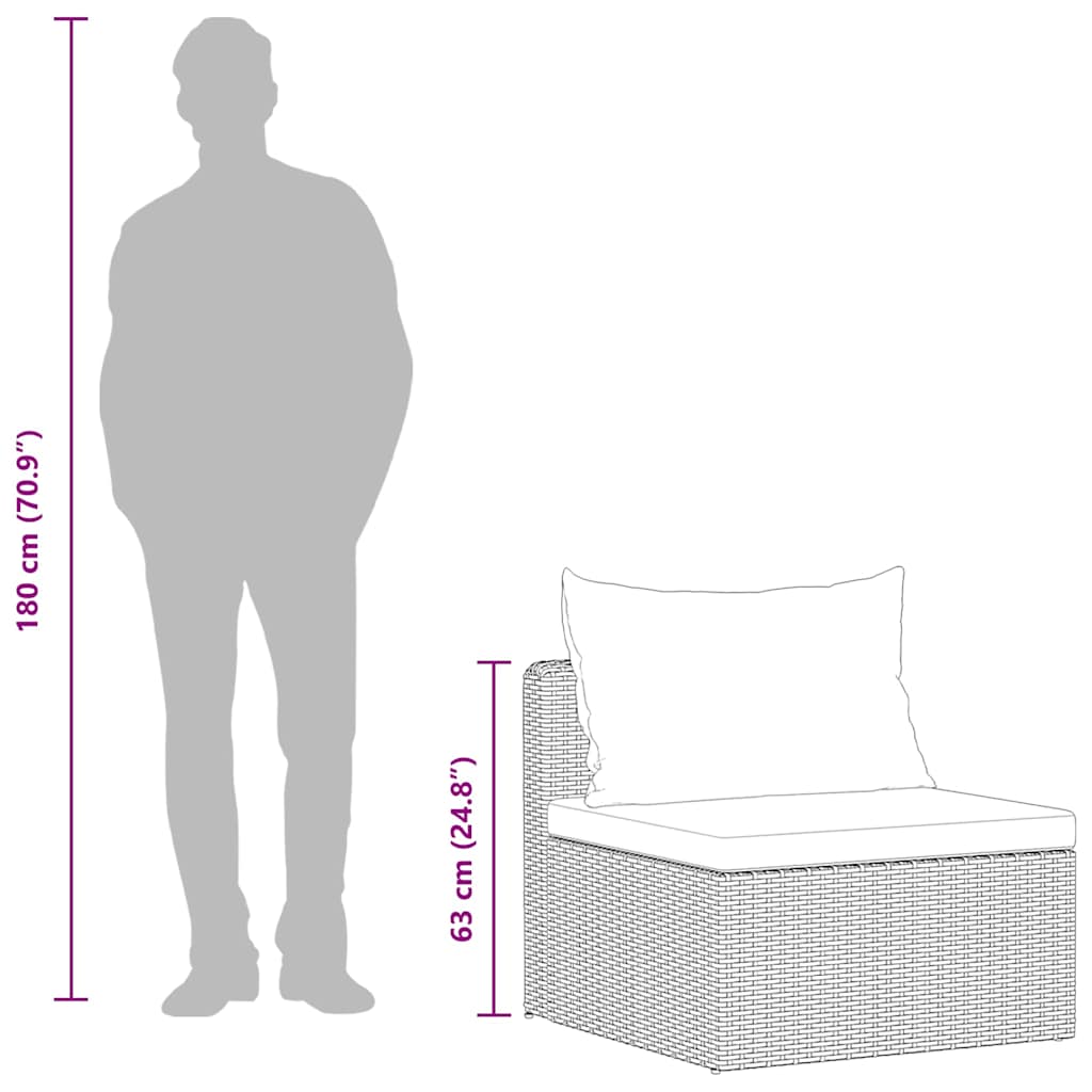haveloungesæt 4 dele med hynder polyrattan sort