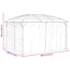 pavillon med gardiner 400x300x265 cm antracitgrå