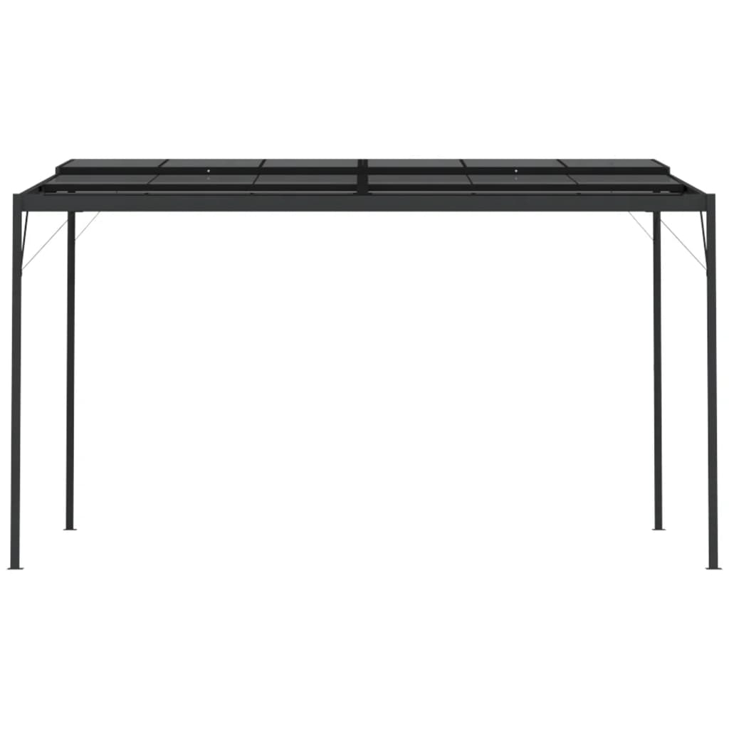 pavillon med tag 4x3x2,5 m aluminium og stål antracitgrå