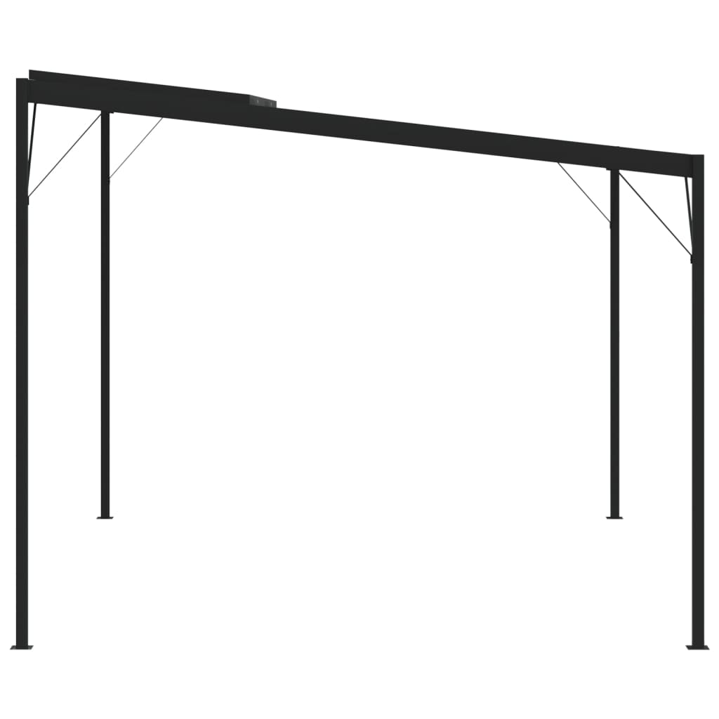 pavillon med tag 4x3x2,5 m aluminium og stål antracitgrå