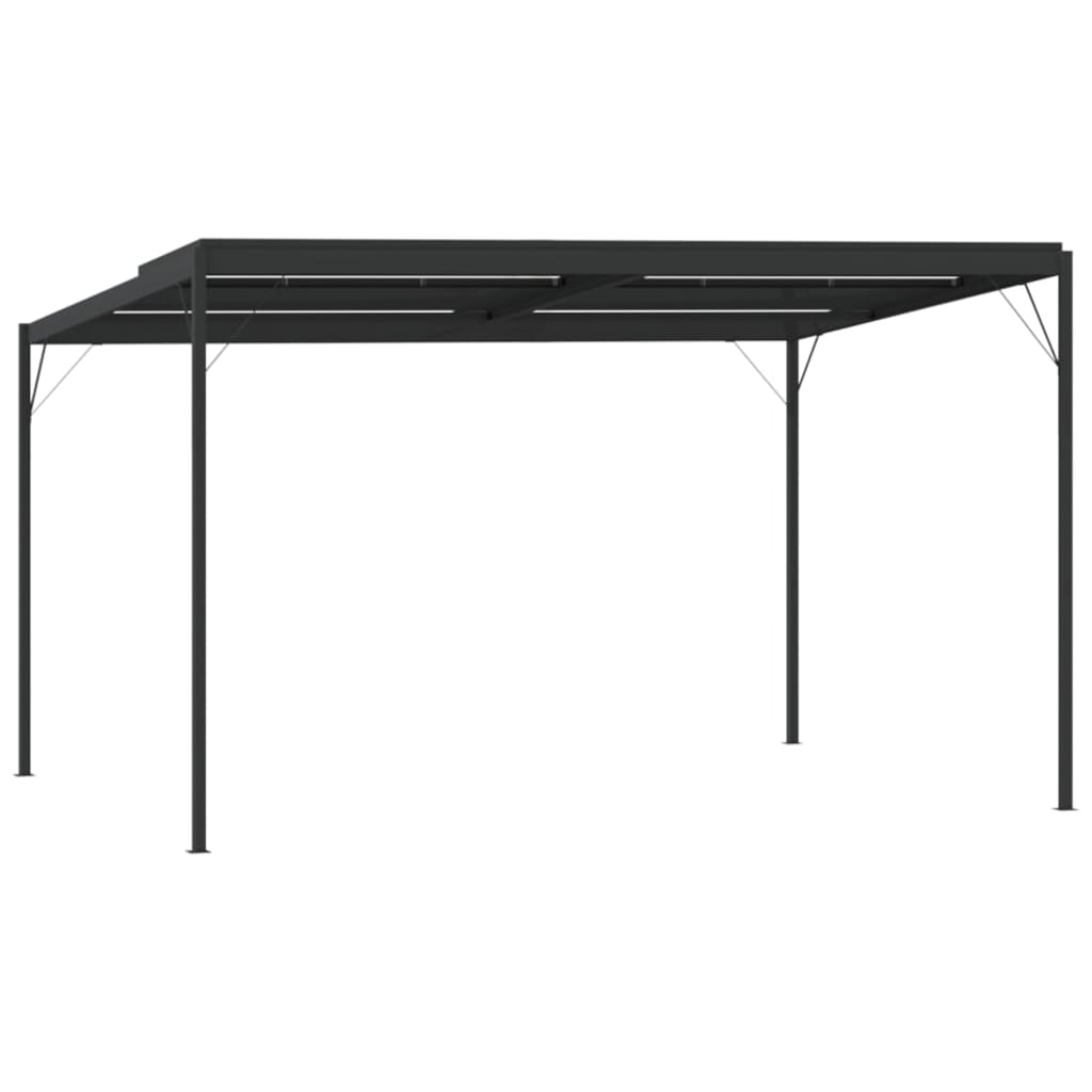 pavillon med tag 4x3x2,5 m aluminium og stål antracitgrå