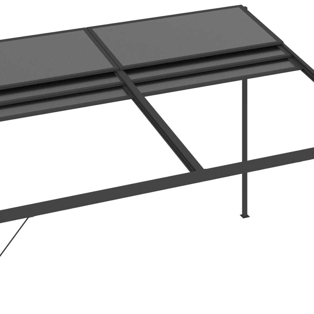 pavillon med tag 4x3x2,5 m aluminium og stål antracitgrå