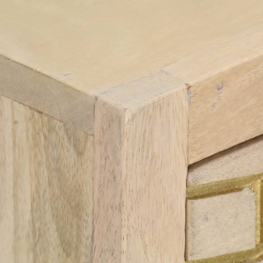 konsolbord 90x30x75 cm massivt mangotræ guldfarvet