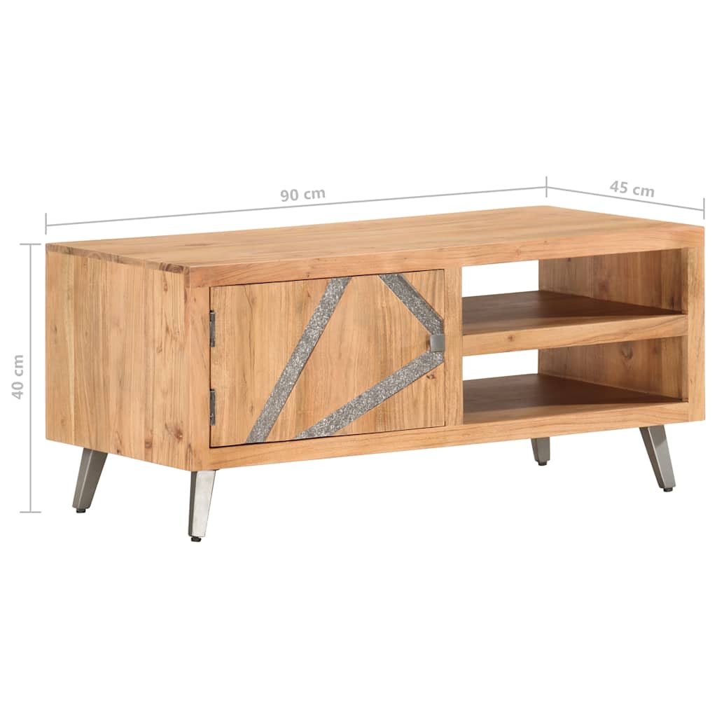 sofabord 90 x 45 x 40 cm massivt akacietræ