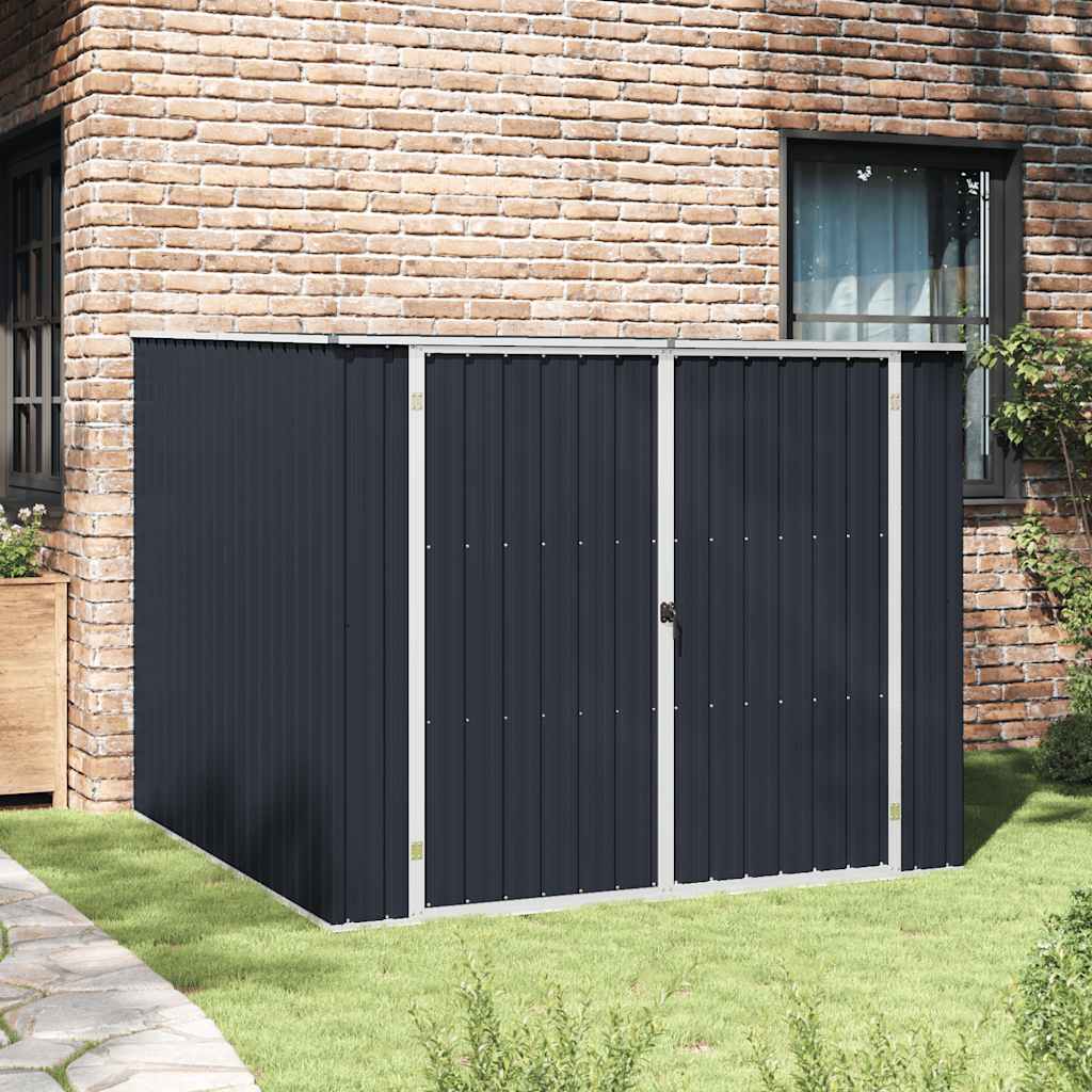 haveskur 195x198x159 cm galvaniseret stål antracitgrå