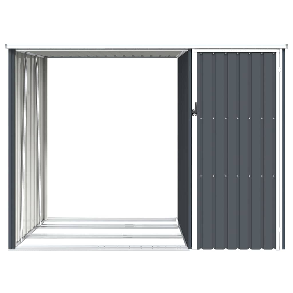 brændeskur 245x98x159 cm galvaniseret stål antracitgrå