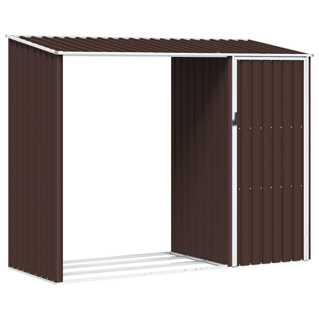 brændeskur 245x98x159 cm galvaniseret stål brun