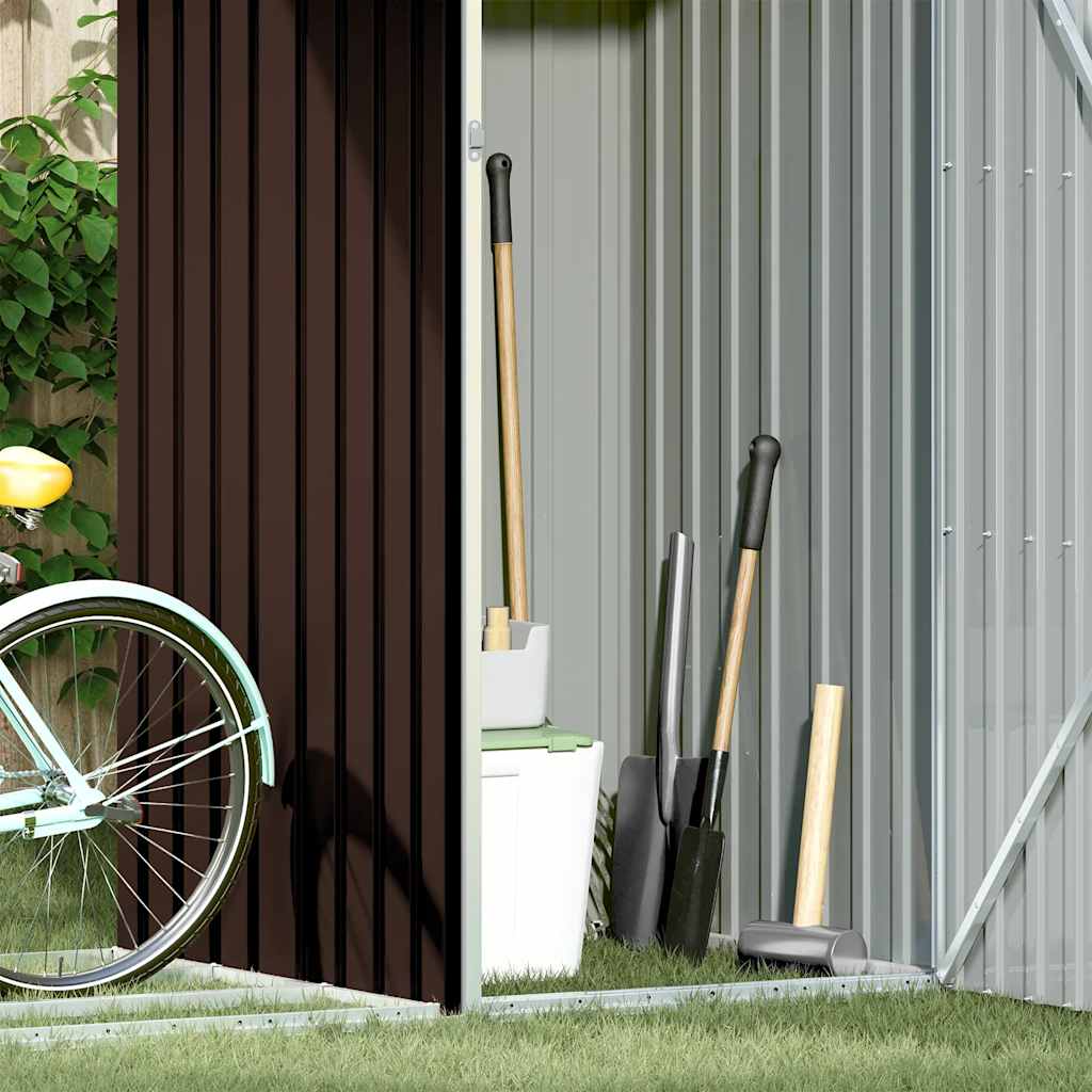 brændeskur 245x98x159 cm galvaniseret stål brun