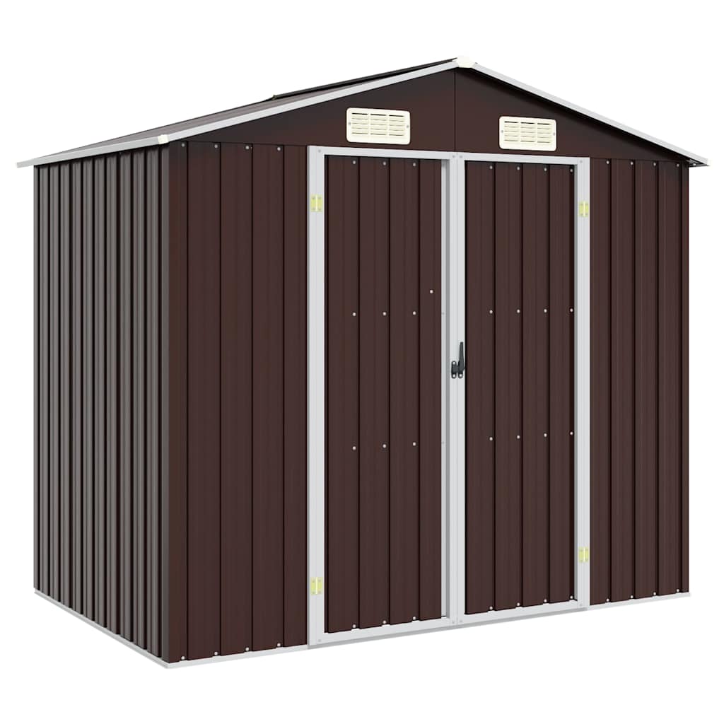 haveskur 205x129x183 cm galvaniseret stål brun