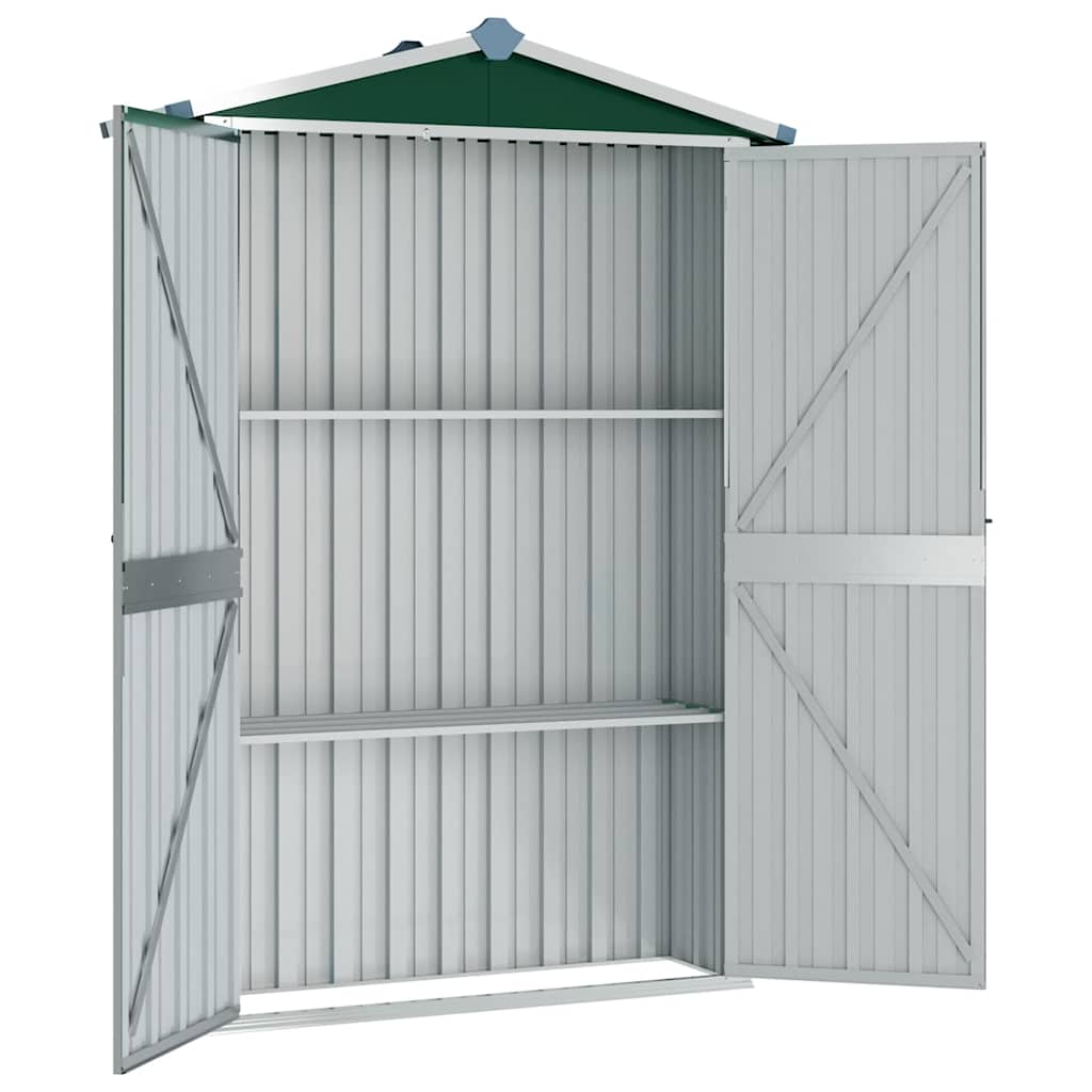 haveskur 116x45x175 cm galvaniseret stål grøn