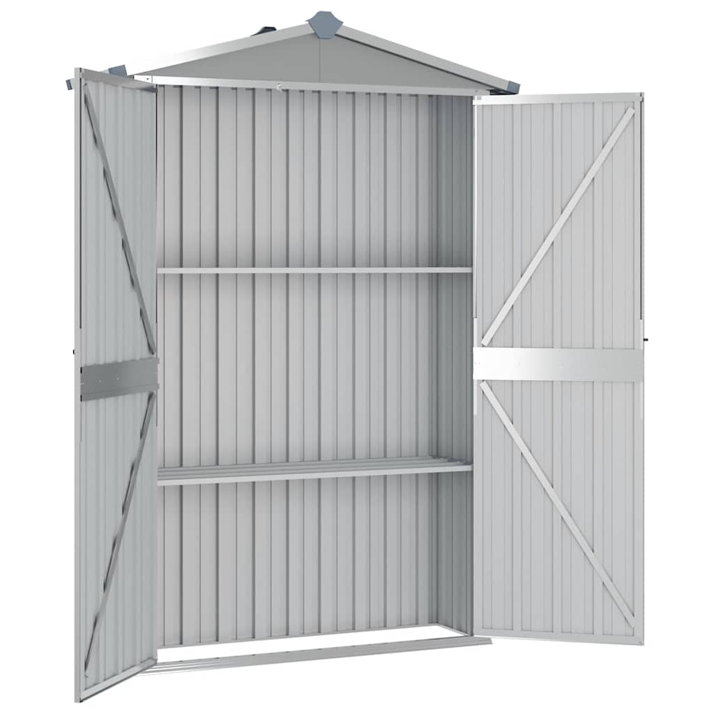 haveskur 116x45x175 cm galvaniseret stål grå