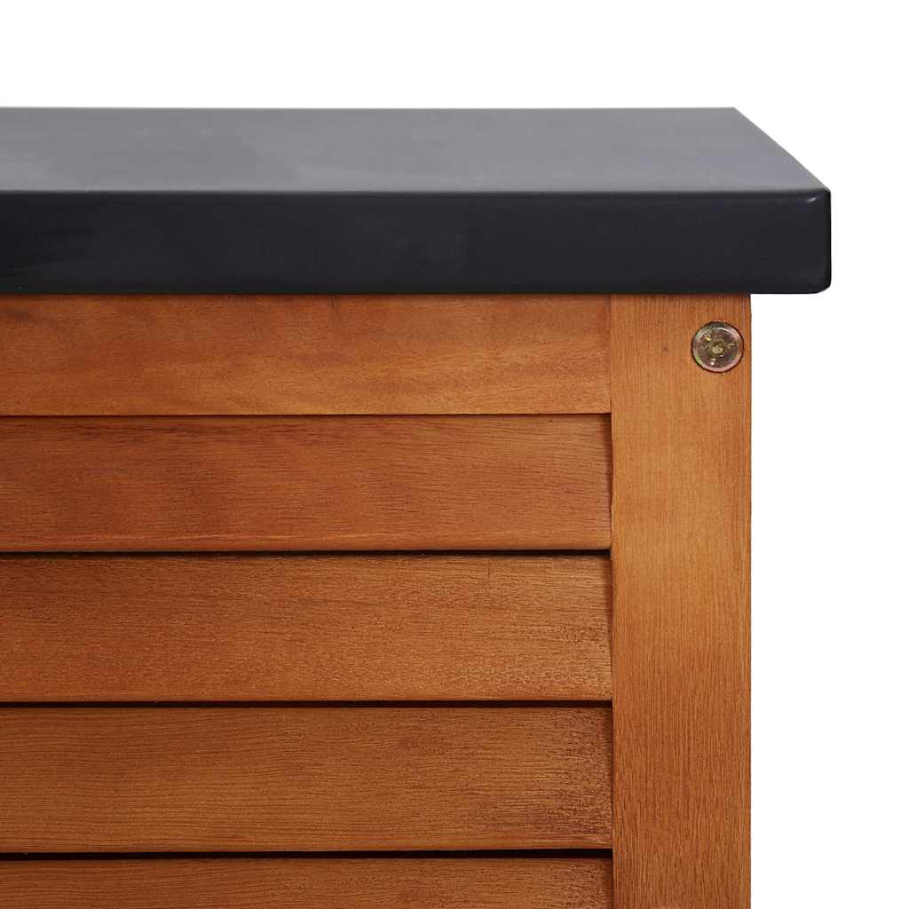 opbevaringskasse til haven 117x50x55 cm massivt eukalyptustræ