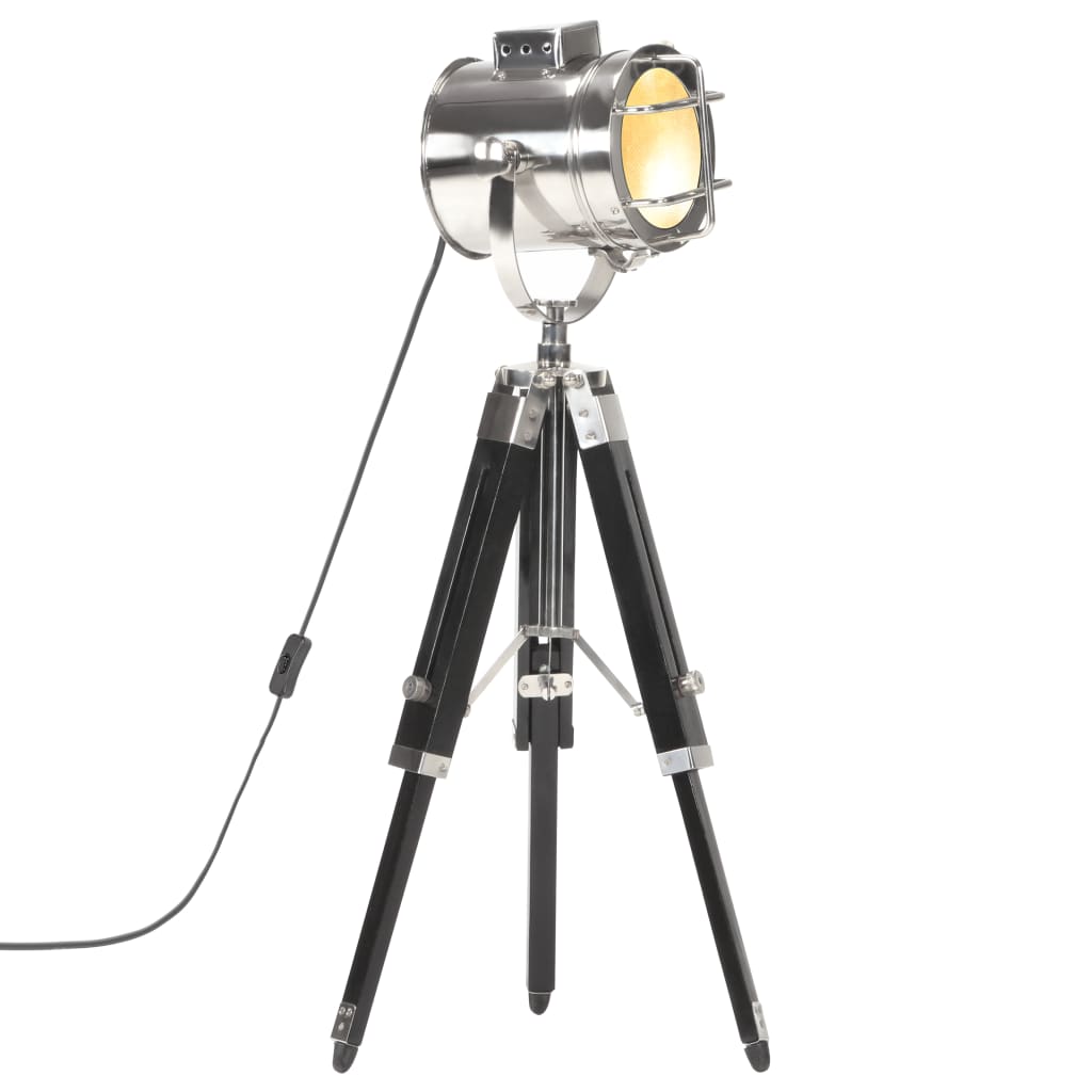 gulvlampe med trefod 69 cm massivt mangotræ sort