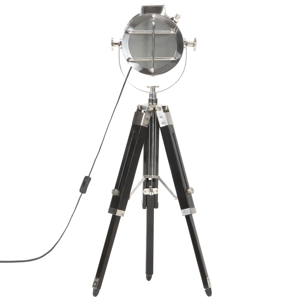 gulvlampe med trefod 69 cm massivt mangotræ sort