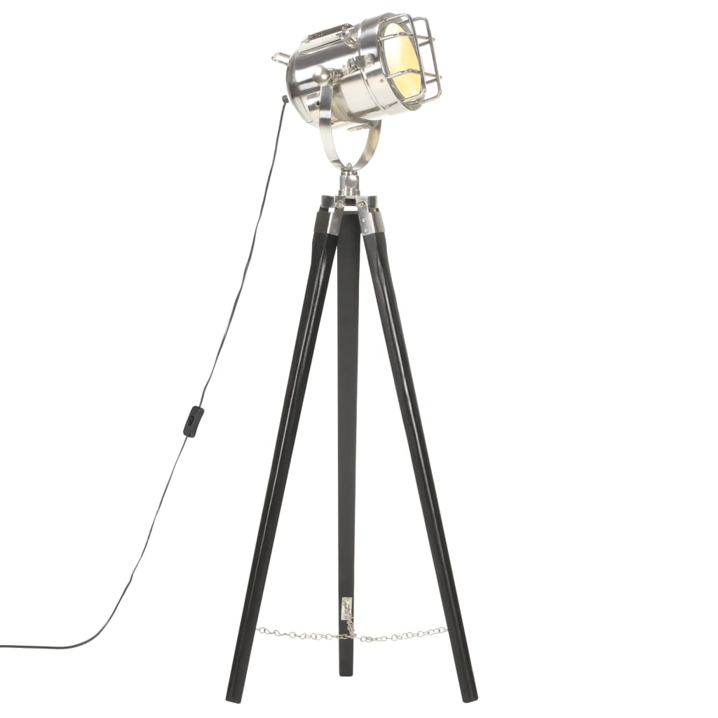 gulvlampe med trefod 97 cm massivt mangotræ sort
