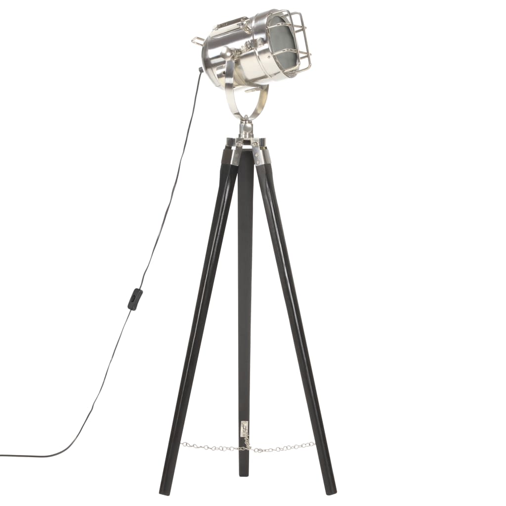 gulvlampe med trefod 97 cm massivt mangotræ sort