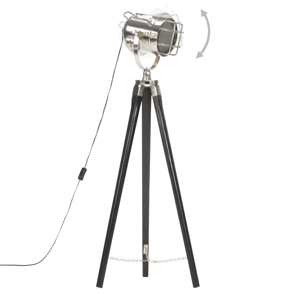 gulvlampe med trefod 97 cm massivt mangotræ sort