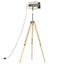 gulvlampe med trefod 140 cm massivt mangotræ
