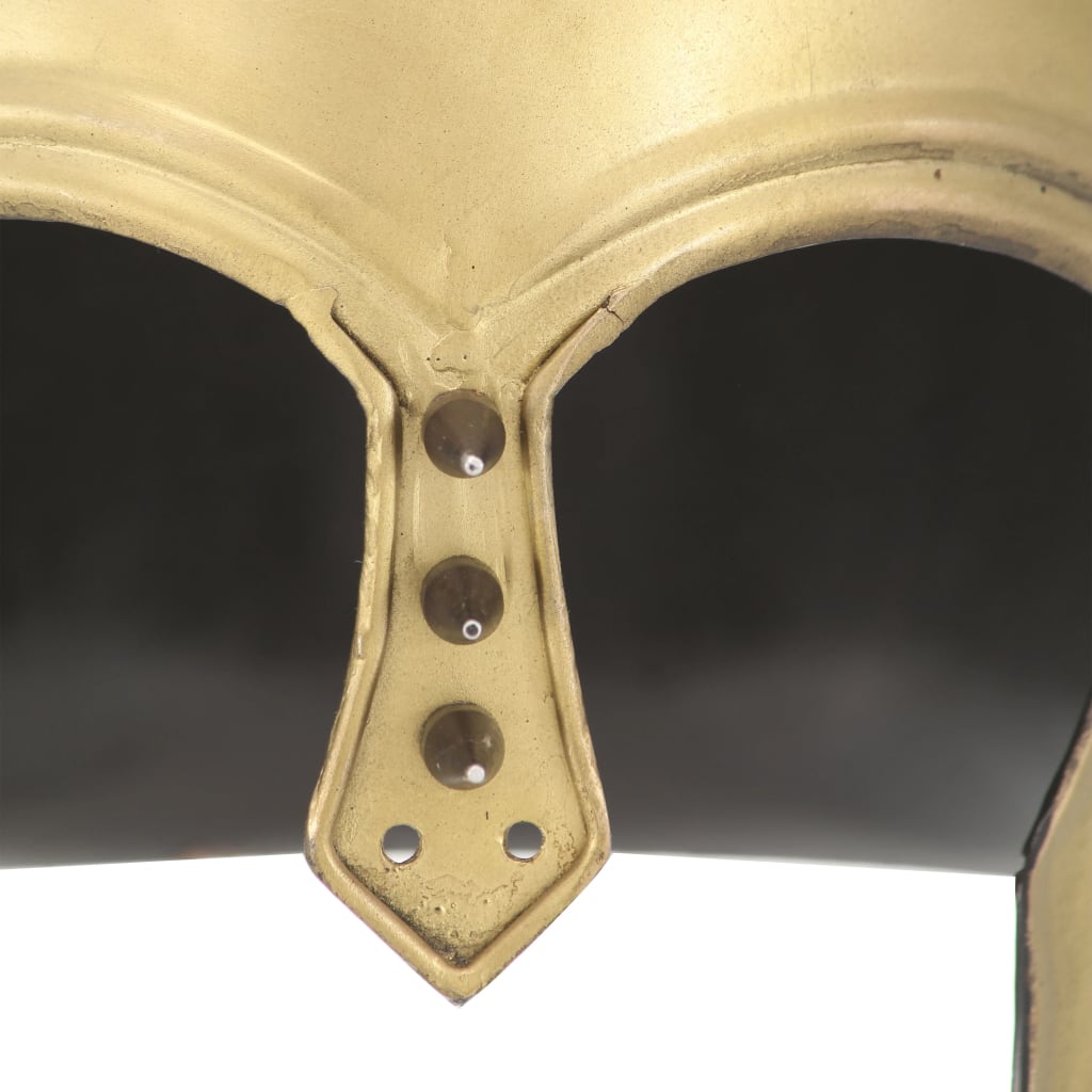 græsk krigshjelm til rollespil antik stål messingfarvet